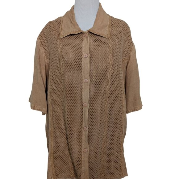 Bila Embroidered Maxi Dress Womens Size 1X Beige 2 Piece Jacket Pullover Dress - Picture 2 of 16